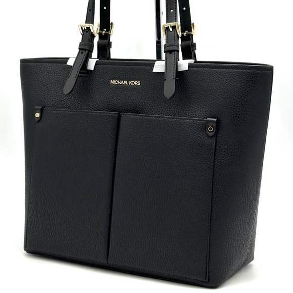 Michael Kors Jet Set Medium Pocket Tote Bag Black